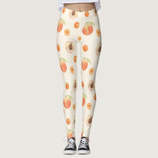 Zoete zomer perzik patroon groot leggings (Voorkant)
