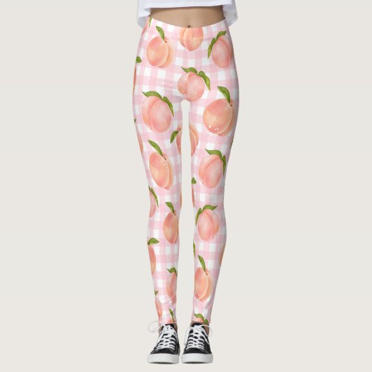 Zoete zomer perzik patroon groot leggings (Voorkant)