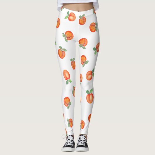 Zoete zomer perzik patroon groot leggings (Voorkant)