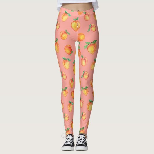 Zoete zomer perzik patroon groot leggings (Voorkant)