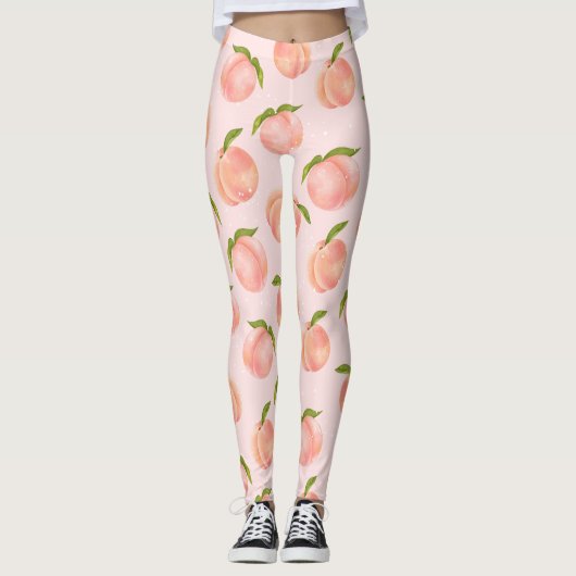 Zoete zomer perzik patroon groot leggings (Voorkant)