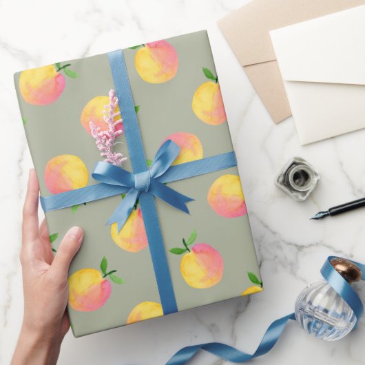 Zoete Zomer Perzik Patroon Inpakpapier (Geschenken)