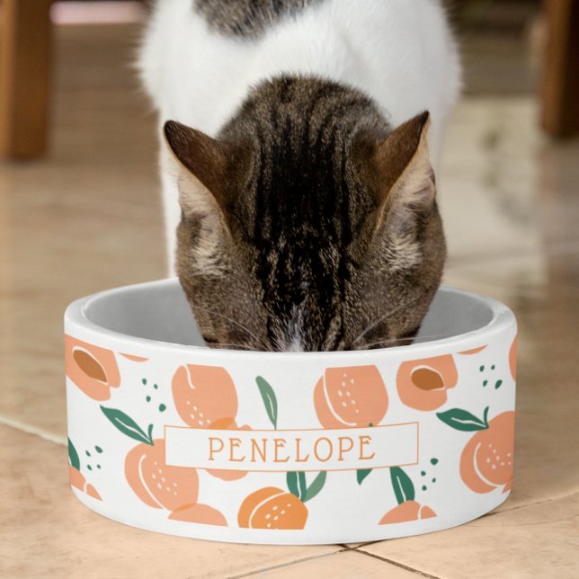 Zoete zomer perzik patroon | Monogram kom (Creator heeft geüpload)