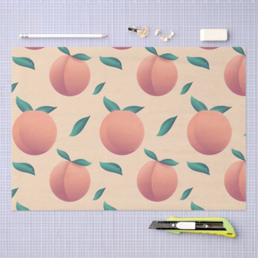 Zoete zomer perzik patroon tissuepapier (Craft)