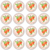 Zoete zomer perziken perzik conserven inblikken sticker (Voorkant)