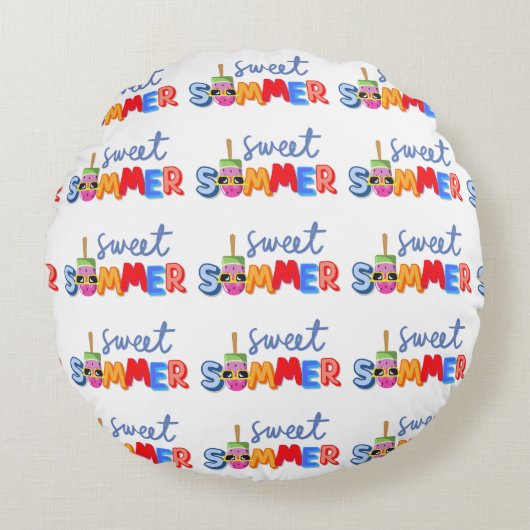 zoete zomer rond kussen (Voorkant)