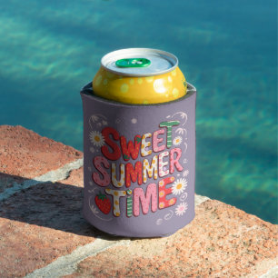 Zoete Zomer Tijd Coquette Aardbei Retro Strand Blikjeskoeler