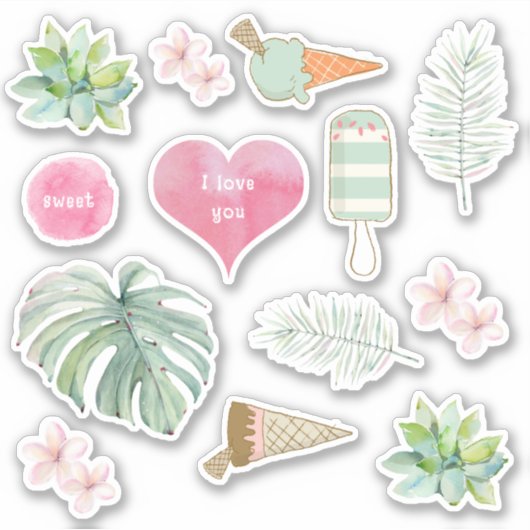 Zoete zomer tropische traktatie sticker (Voorkant)