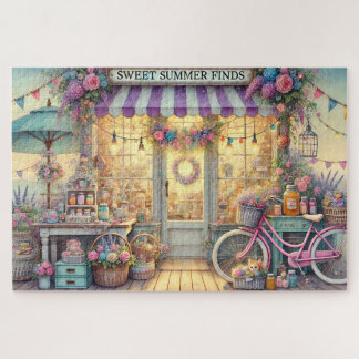 Zoete Zomer Vondsten Strandwinkel met Roze Fiets Legpuzzel