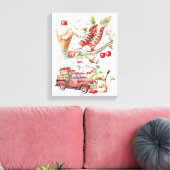 Zoete zomerkersen canvas afdruk (Insitu (Woonkamer))