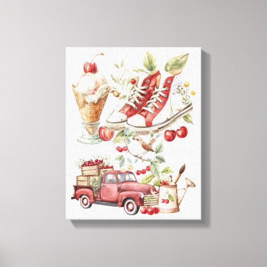 Zoete zomerkersen canvas afdruk (Voorkant)