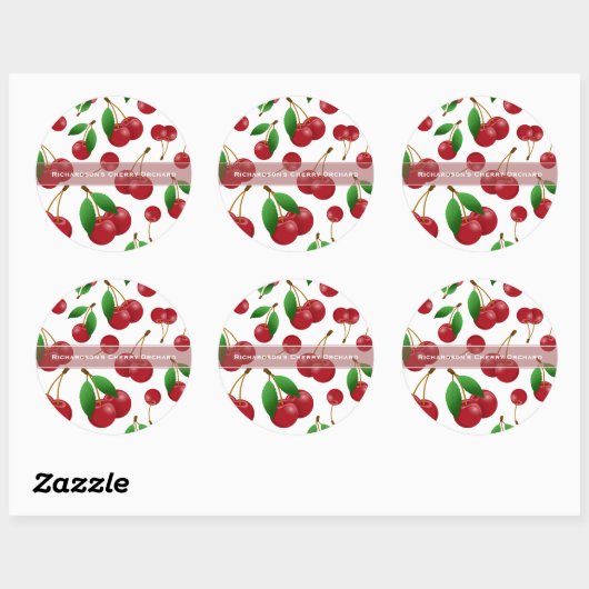 zoete zomerkersen ronde sticker (Vel)