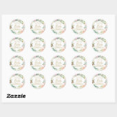 Zoete zomerozen gouden schrift koppels baby shower ronde sticker (Vel)