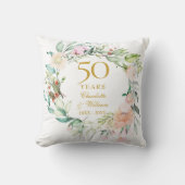 Zoete zomerrozen krans 50ste verjaardag foto kussen (Voorkant)