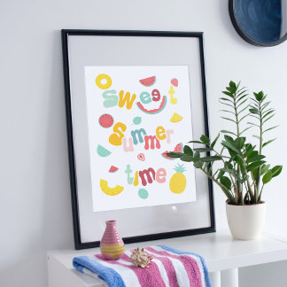 Zoete zomertijd fruit ontwerp. poster
