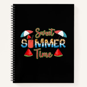 zoete zomertijd   Kleurrijke Watermeloen Slice Notitieboek