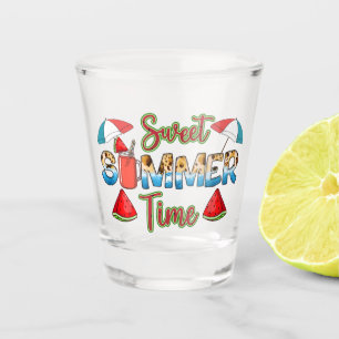 zoete zomertijd   Kleurrijke Watermeloen Slice Shot Glas