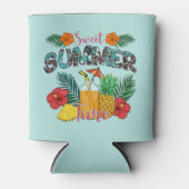 zoete zomertijd | Tropische vruchten en bloemen Blikjeskoeler (Voorkant)