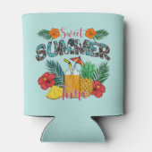 zoete zomertijd | Tropische vruchten en bloemen Blikjeskoeler (Achterkant)