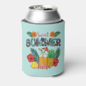 zoete zomertijd | Tropische vruchten en bloemen Blikjeskoeler (Blikje Achterkant)