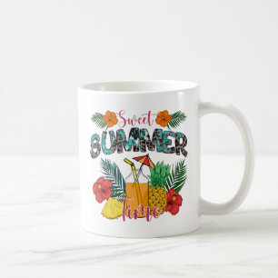 zoete zomertijd   Tropische vruchten en bloemen Koffiemok