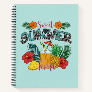 zoete zomertijd Tropische vruchten en bloemen Notitieboek
