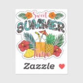 zoete zomertijd | Tropische vruchten en bloemen Sticker (Vel)
