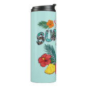 zoete zomertijd | Tropische vruchten en bloemen Thermosbeker (Gedraaid links)
