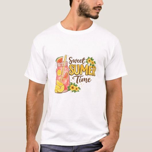 Zoete zomertijd waterverfdrank t-shirt (Voorkant)