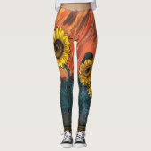 Zoete zonnebloem leggings (Voorkant)