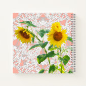 Zoete zonnebloemen gepersonaliseerd notitieboek (Achterkant)