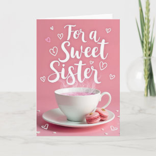 Zoete Zus Roze Harten Kaart