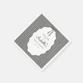 Zoete zwart gestreepte baby shower met zwarte stri servet (Hoek)