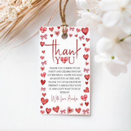 Zoetelief Eerste Verjaardag Favor Tag Cadeaulabel