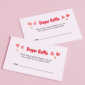 Zoeteliefje Valentijns Baby Shower Luier Raffle Informatiekaartje