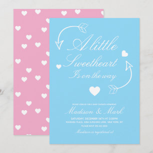 Zoeteliefjes Zwevende Hartjes Blauwe Baby Shower Kaart