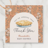 Zoeter dan Pie Floral Baby shower Dank u Bedankjes Labels (Voorkant)