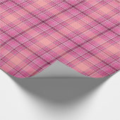 Zoeter Roze Plaid Gingham Patroon Inpakpapier (Hoek)