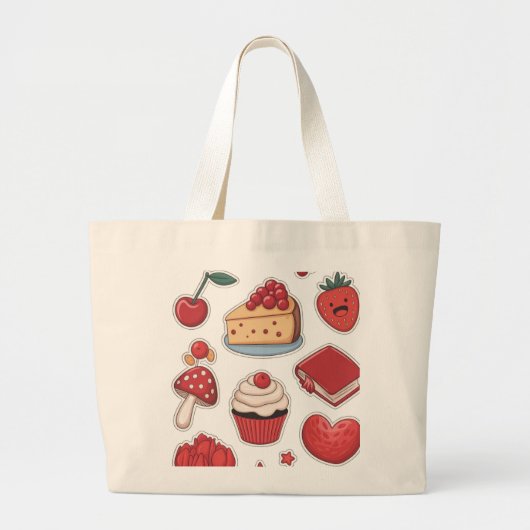 ZoeteTand Dessert Pattern Boodschappentas Grote Tote Bag (Voorkant)