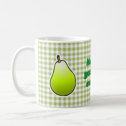 zoetgroene peer koffiemok (Links)