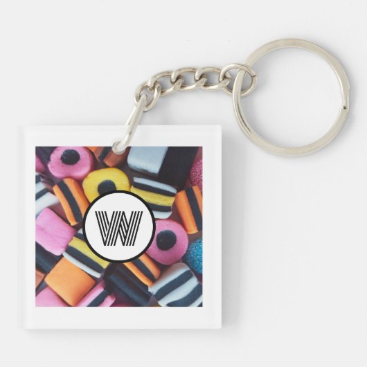 Zoethout Allsorts Lover Monogram Initiaal Plezier Sleutelhanger (Achterkant)