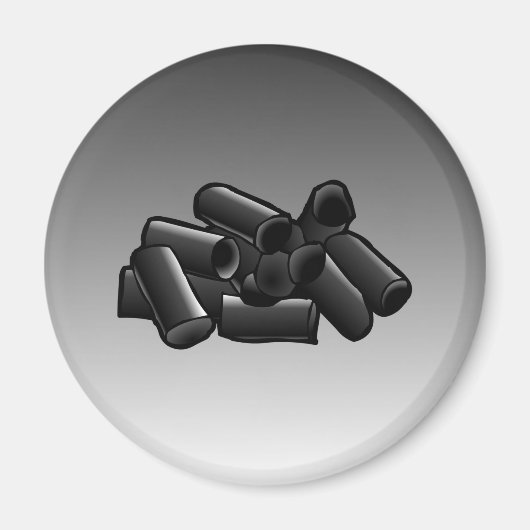 Zoethout op een cirkelmagneet magneet (Voorkant)