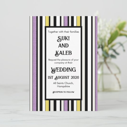 Zoethout Snoep - Huwelijksuitnodiging Kaart (Staand voorkant)