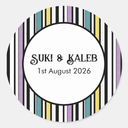 Zoethout snoep streep - bruiloft sticker (Voorkant)