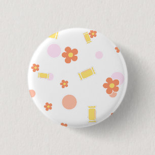 zoetigheden en bloemen ronde button 3,2 cm
