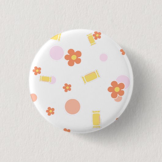 zoetigheden en bloemen ronde button 3,2 cm (Voorkant)