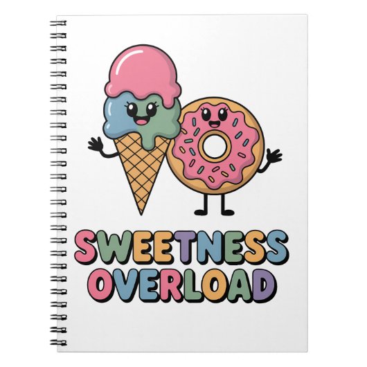 Zoetigheid Overload | Donut & Ijs Kinderen Notitieboek (Voorkant)
