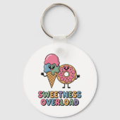 Zoetigheid Overload | Donut & Ijs Kinderen Sleutelhanger (Achterkant)
