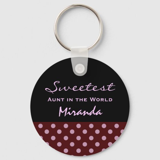 Zoetste BEDRAG in het World Polka Dot Pattern Z60A Sleutelhanger (Voorkant)