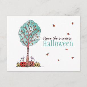Zoetste Candy Corn Tree Halloween Briefkaart
